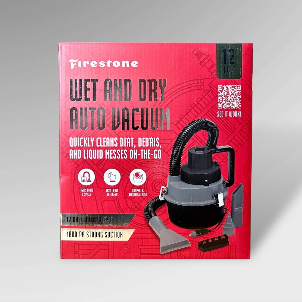 Firestone Portable Electric Auto Wet Dry Cleaning Inflation Device Vacuum